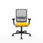 PIQUERAS Y CRESPO Silla de oficina Haches con mecanismo Sincro/Traslack, Amarillo y Gris
