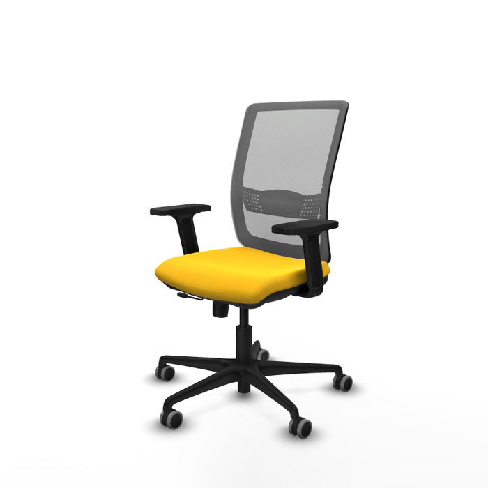 PIQUERAS Y CRESPO Silla de oficina Haches con mecanismo Sincro/Traslack, Amarillo y Gris PIQUERAS Y CRESPO Silla de oficina Haches con mecanismo Sincro/Traslack, Amarillo y Gris