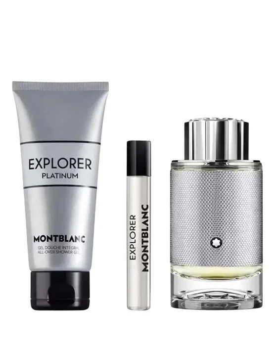 Montblanc Explorer Platinum Eau De Parfum para hombre, Set de 3 piezas