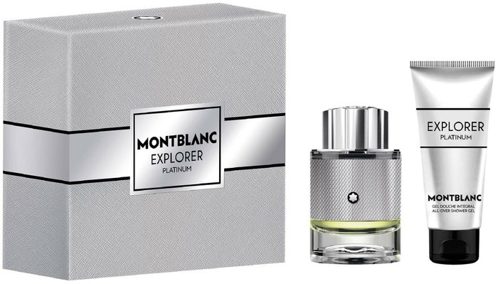 Set Montblanc: Explorer Platinum, Eau De Parfum, For Men, 100 ml + Explorer Platinum, Eau De Parfum, For Men, 7.5 ml + Explorer Platinum, Cleansing, Shower Gel, For All Skin Types, 100 ml