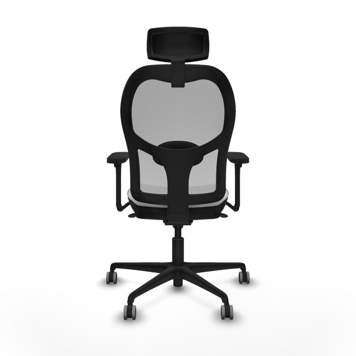 PIQUERAS Y CRESPO Silla de oficina Jorquera con mecanismo Sincro, Tela Blanca y Malla Gris