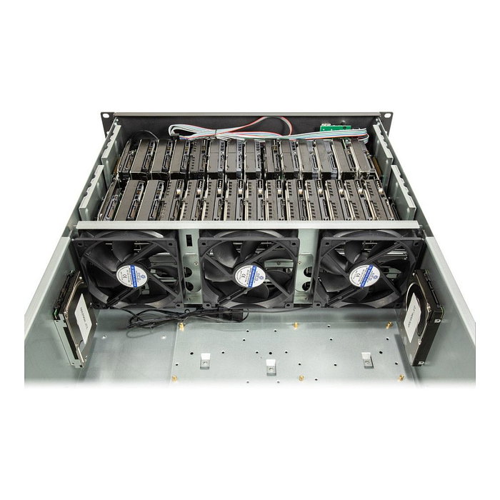 Inter-Tech 4F28 MINING-RACK 4U Negro y Plata Inter-Tech 4F28 MINING-RACK 4U Negro y Plata