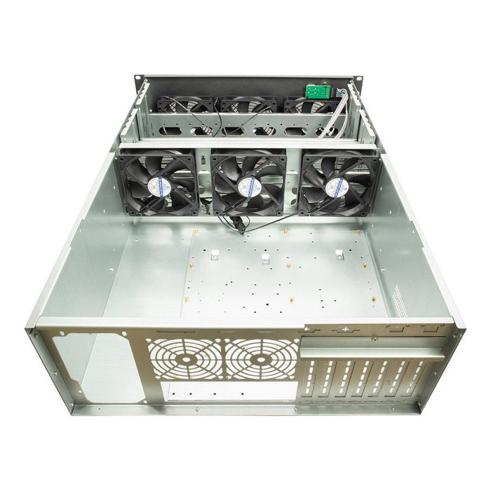 Inter-Tech 4F28 MINING-RACK 4U Negro y Plata Inter-Tech 4F28 MINING-RACK 4U Negro y Plata