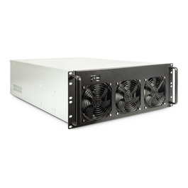 Inter-Tech 4F28 MINING-RACK 4U Negro y Plata