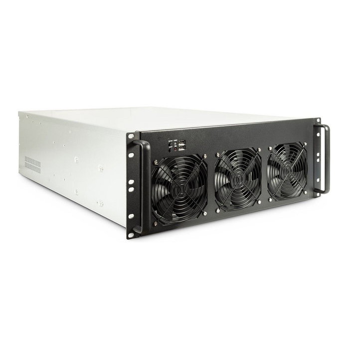 Inter-Tech 4F28 MINING-RACK 4U Negro y Plata Inter-Tech 4F28 MINING-RACK 4U Negro y Plata