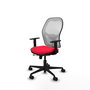PIQUERAS Y CRESPO Silla de oficina Jorquera Roja con Malla Blanca