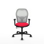 PIQUERAS Y CRESPO Silla de oficina Jorquera Roja con Malla Blanca