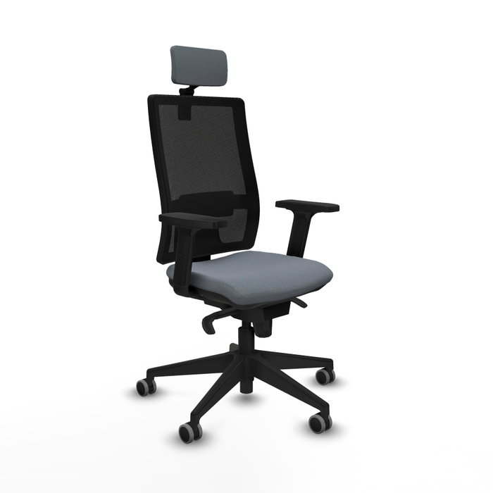 PIQUERAS Y CRESPO Silla de oficina Horna con mecanismo Sincro, Gris y Negro PIQUERAS Y CRESPO Silla de oficina Horna con mecanismo Sincro, Gris y Negro