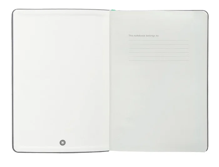 Antartik Cuaderno A5 Tapa Dura Hojas Lisas Gris y Turquesa 100 Hojas 80gr FSC Cierre Gomilla Bolsillo Sobre