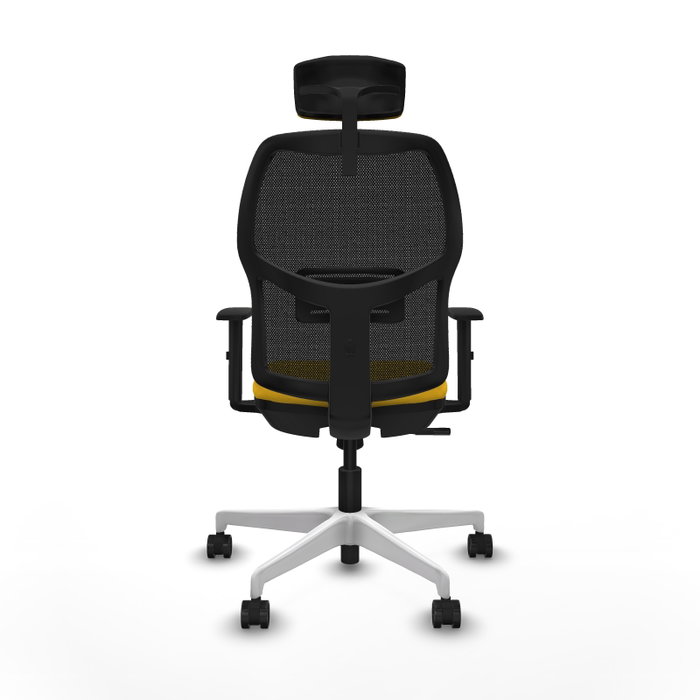 PIQUERAS Y CRESPO Alfera Silla de oficina con mecanismo sincro, malla negra y asiento amarillo PIQUERAS Y CRESPO Alfera Silla de oficina con mecanismo sincro, malla negra y asiento amarillo