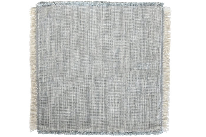 DKD Home Decor Funda Cojin Basicos Azul Blanco 45 x 45 cm Algodon y Poliester Reciclado (4 Unidades)