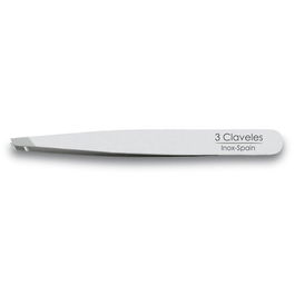 Tres Claveles Pinza Sesgada Inox 10 cm D 3C para Depilar Cejas Acero Inoxidable Esterilizable