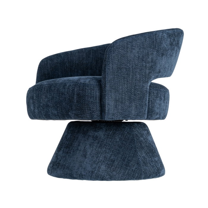 Sillón Giratorio Azul Tejido-Madera 71 X 68 X 72 cm