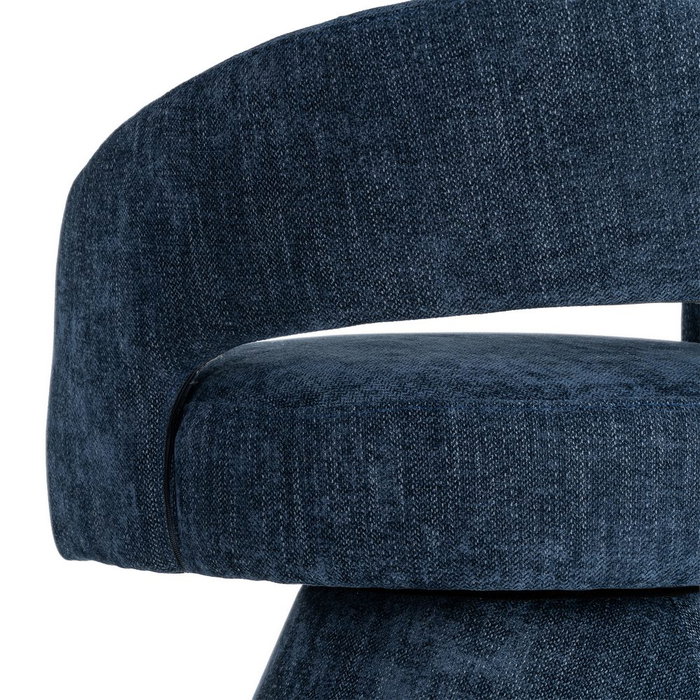Sillón Giratorio Azul Tejido-Madera 71 X 68 X 72 cm