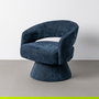 Sillón Giratorio Azul Tejido-Madera 71 X 68 X 72 cm