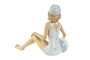 DKD Home Decor Figura Bañista Resina Azul Celeste Blanco 8 x 12.5 x 8 cm (2 Unidades)