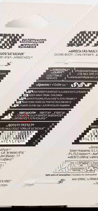 Quttin Abrelatas Multiuso Tenaza Ss Silver 24.1 cm (24 Unidades)