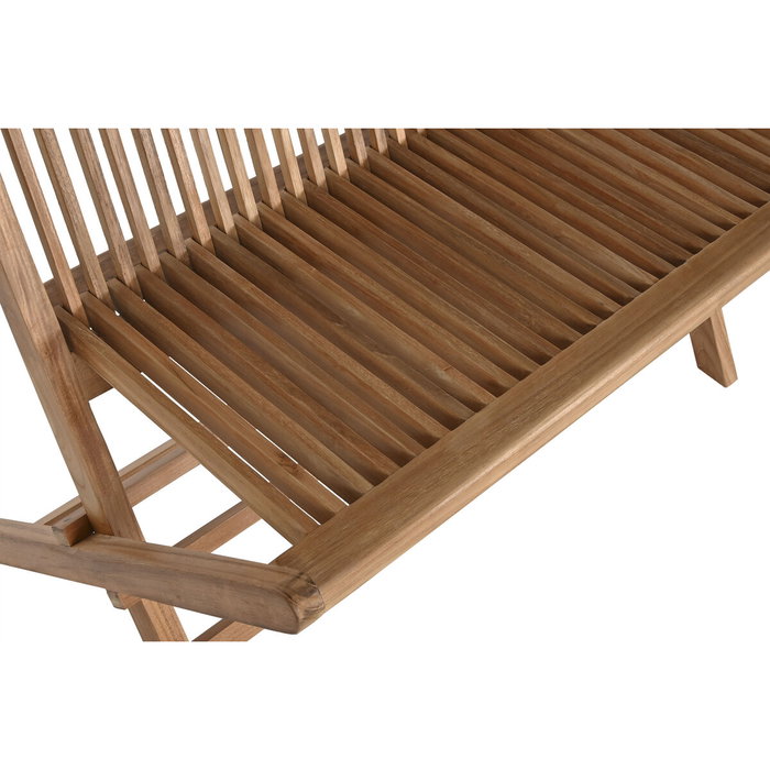 DKD Home Decor Banco de Teca Plegable de 2 Plazas Marrón Natural