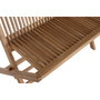 DKD Home Decor Banco de Teca Plegable de 2 Plazas Marrón Natural