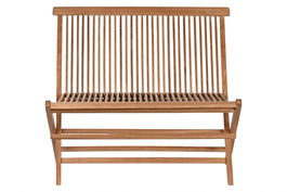 DKD Home Decor Banco Terraza y Jardín Marron Teca Plegable 45 x 90 x 100 cm