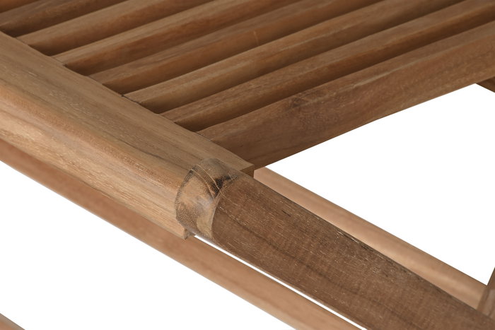 DKD Home Decor Banco Terraza y Jardín Marron Teca Plegable 45 x 90 x 100 cm