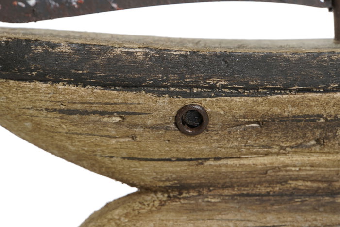 DKD Home Decor Velero Decoración Natural Blanco 6 x 34 x 26 cm