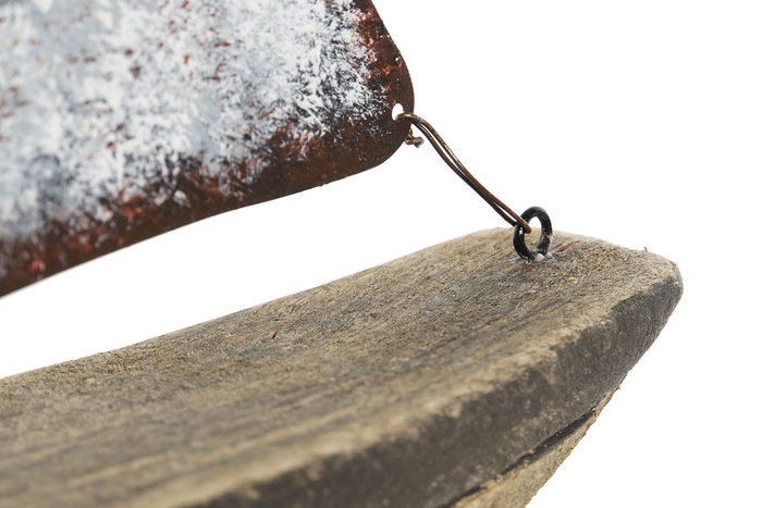 DKD Home Decor Velero Decoración Natural Blanco 6 x 34 x 26 cm