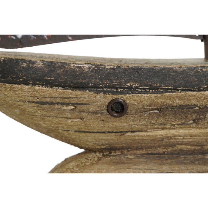 DKD Home Decor Decoración Velero Antique en Paulownia y Metal, Natural y Blanco DKD Home Decor Decoración Velero Antique en Paulownia y Metal, Natural y Blanco