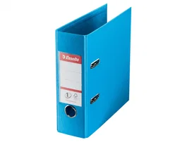 Esselte Archivador de palanca n°1, Din A5, Cartón forrado, Lomo 75 mm, Color Azul Vivida, para oficina
