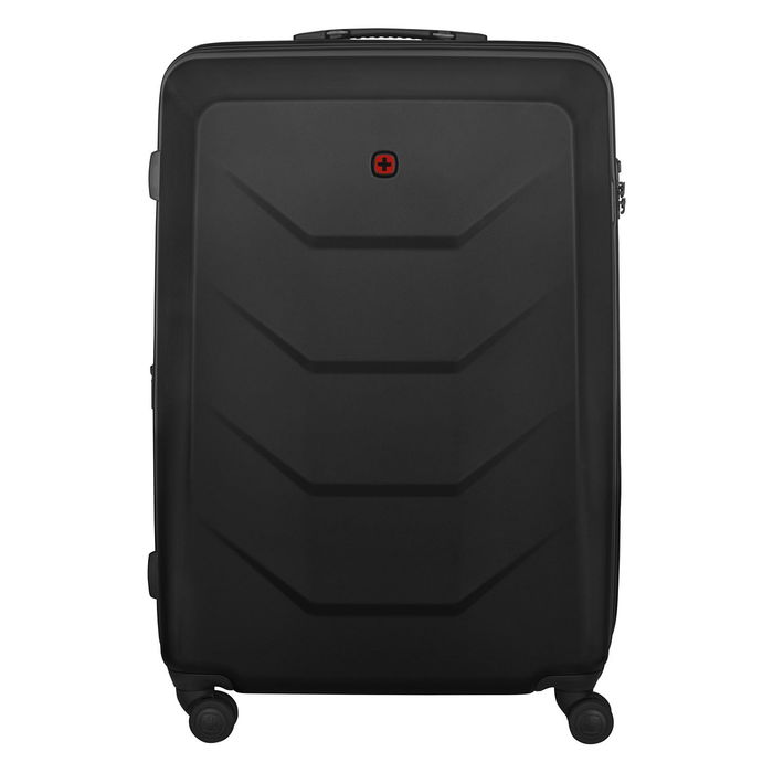 Wenger Prymo Prymo Large Maleta Negra de Policarbonato Rígida con 4 Ruedas 93L Expandible 107L