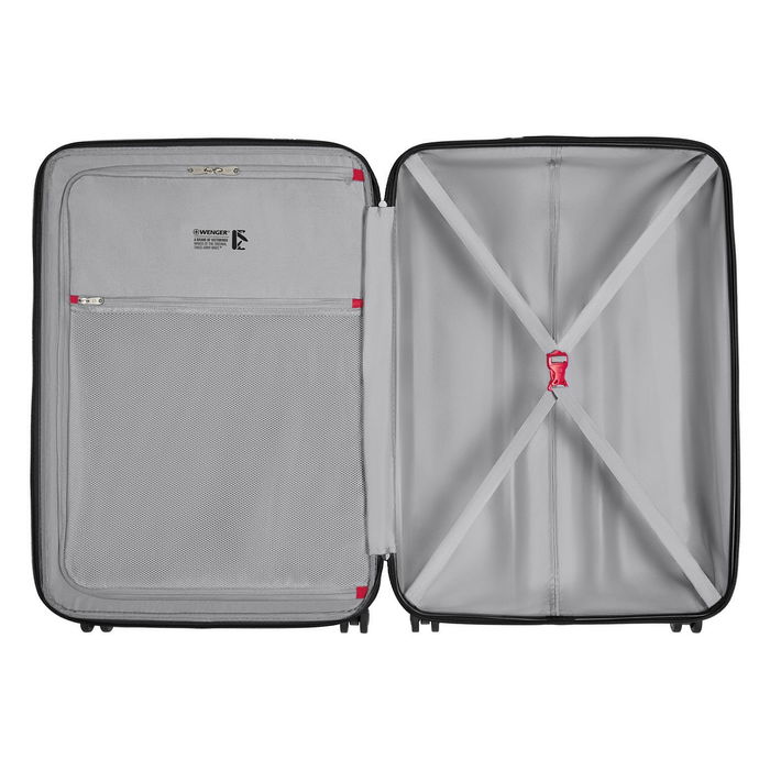 Wenger Prymo Prymo Large Maleta Negra de Policarbonato Rígida con 4 Ruedas 93L Expandible 107L