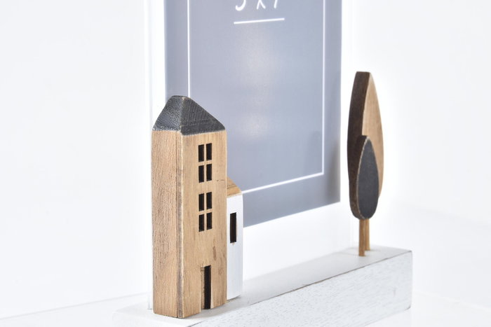DKD Home Decor Marco de Fotos 13x18 Madera y Acrílico Casas