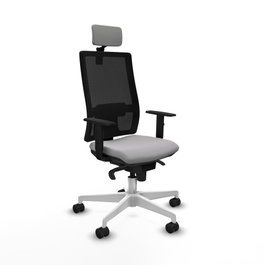 PIQUERAS Y CRESPO Silla de oficina Horna con mecanismo Sincro, Gris claro y Negro