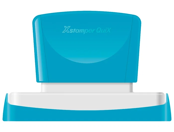 X'stamper Sello Quix Personalizable Q-26, Color Azul, Medidas 16x83 mm