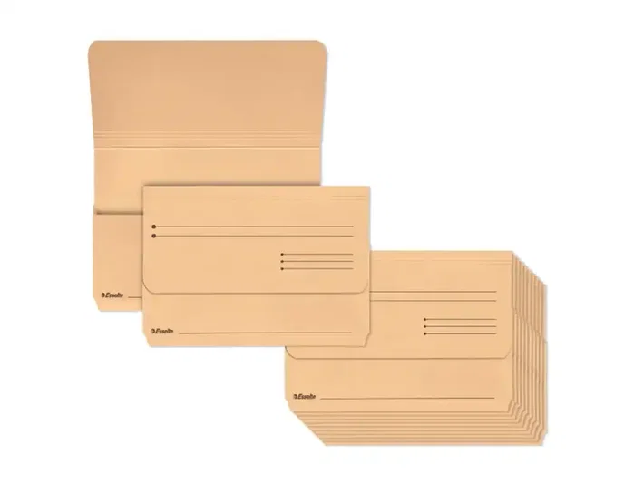 Esselte Subcarpeta Pocket con Bolsa de Fuelle Beige, Pack de 25