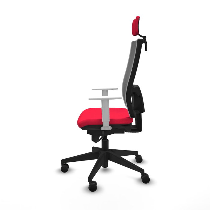 PIQUERAS Y CRESPO Silla de oficina Horna con mecanismo Sincro, Rojo y Gris