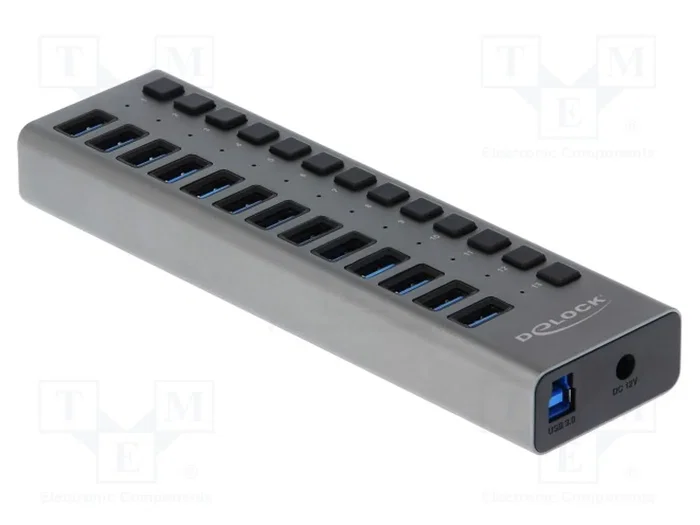 DeLOCK Concentrador USB de 13 puertos 5 Gbps con interruptores Gris DeLOCK Concentrador USB de 13 puertos 5 Gbps con interruptores Gris