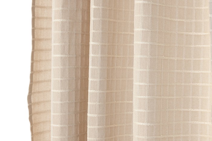 DKD Home Decor Cortina Boho Beige 260 x 140 cm (2 Unidades) de Algodón y Poliéster con 8 Anillas