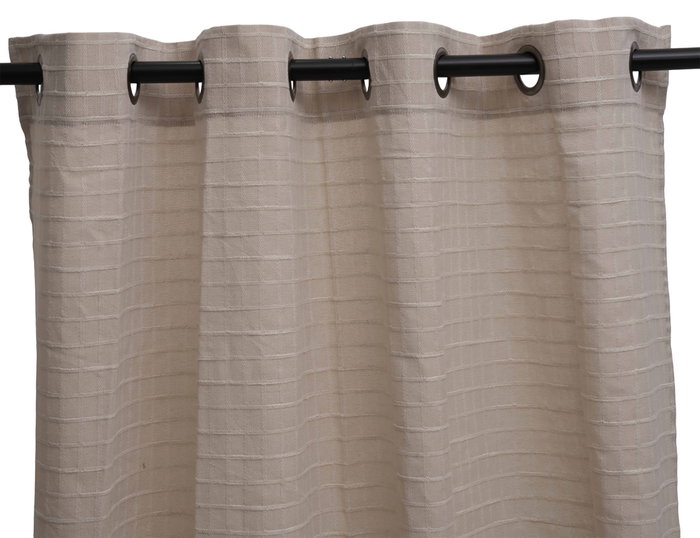 DKD Home Decor Cortina Boho Beige 260 x 140 cm (2 Unidades) de Algodón y Poliéster con 8 Anillas