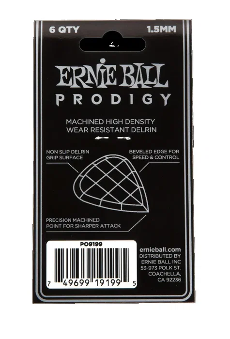Ernieball Púas Prodigy Blanca Mini 2.0 Mm - 6 Unidades