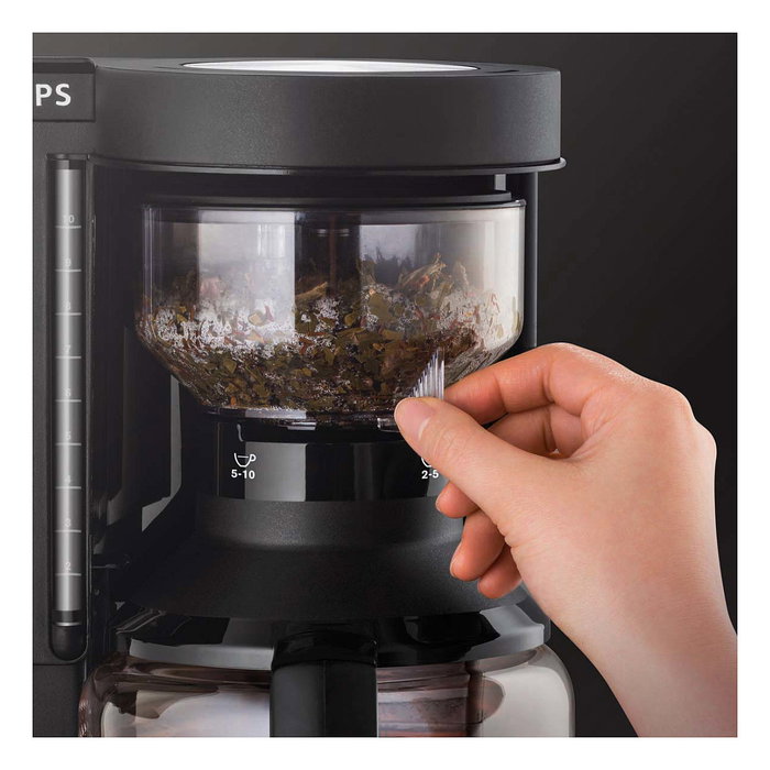 Krups KM8508 Duothek Plus - Cafetera de filtro, 1 litro, 10 tazas, 2200 W, antigoteo, apagado automático, color negro