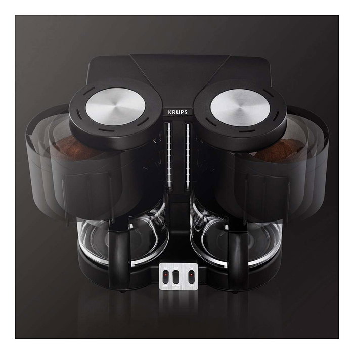 Krups KM8508 Duothek Plus - Cafetera de filtro, 1 litro, 10 tazas, 2200 W, antigoteo, apagado automático, color negro