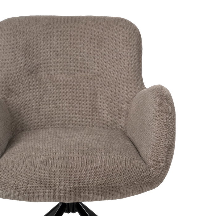 Silla Taupe Giratorio Tejido-Metal 62 X 65 X 82 cm (Set de 2)