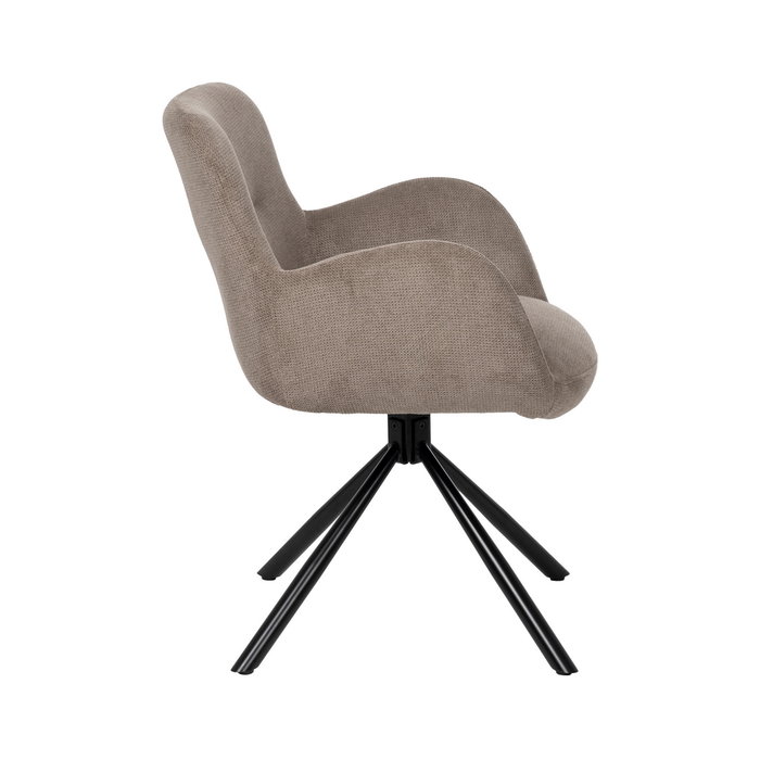 Silla Taupe Giratorio Tejido-Metal 62 X 65 X 82 cm (Set de 2)