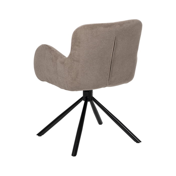 Silla Taupe Giratorio Tejido-Metal 62 X 65 X 82 cm (Set de 2)