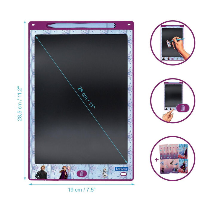 LEXIBOOK Tableta de Tinta Electrónica Frozen Disney con Lápiz Óptico y Plantillas LEXIBOOK Tableta de Tinta Electrónica Frozen Disney con Lápiz Óptico y Plantillas