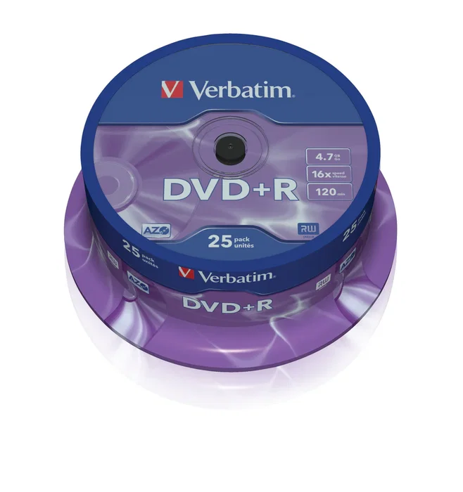 Verbatim DVD+R 16x 4.7GB Matt Silver - 25 Unidades en Tarrina para Grabación de Datos, Vídeo y Música Verbatim DVD+R 16x 4.7GB Matt Silver - 25 Unidades en Tarrina para Grabación de Datos, Vídeo y Música