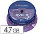 Verbatim DVD+R 4.7GB 16x Tarrina 25 Unidades Tecnología AZO HardCoat Scratch Guard