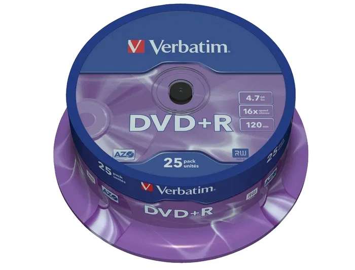 Verbatim DVD+R 4.7GB 16x Tarrina 25 Unidades Tecnología AZO HardCoat Scratch Guard