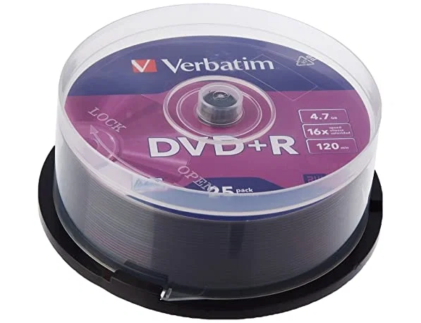 Verbatim DVD+R Advanced AZO 4,7 GB 16x - Pack de 25 unidades, Plata mate